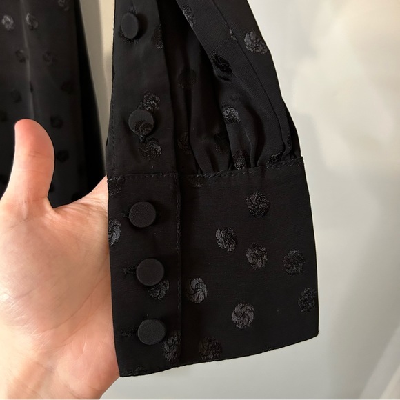 J. Crew Long Sleeve Satin Effect Mini Shift Dress in Jacquard Floral Dot - Picture 3 of 10